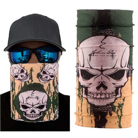 Haki Kuru Kafa Baskılı Buff Bandana 25x48 cm Haki Kuru Kafa Baskılı Buff Bandana 25x48 cm