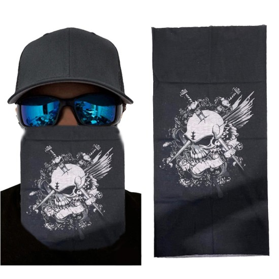 Siyah Beyaz Kafatası Baskılı Buff Bandana 25x48 cm Siyah Beyaz Kafatası Baskılı Buff Bandana 25x48 cm