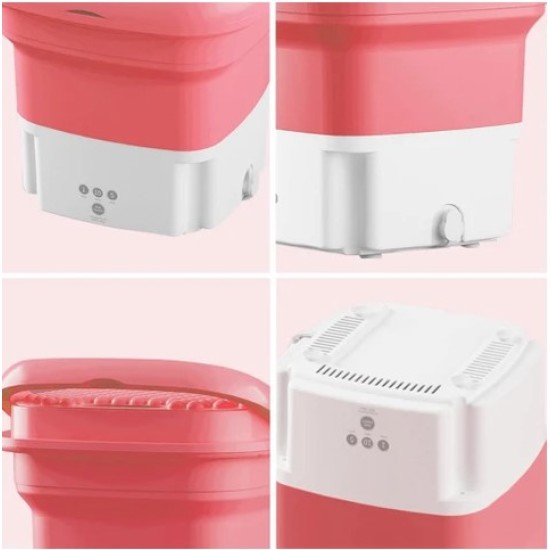 Pembe Katlanabilir Mini Çamaşır Makinesi Pembe Katlanabilir Mini Çamaşır Makinesi