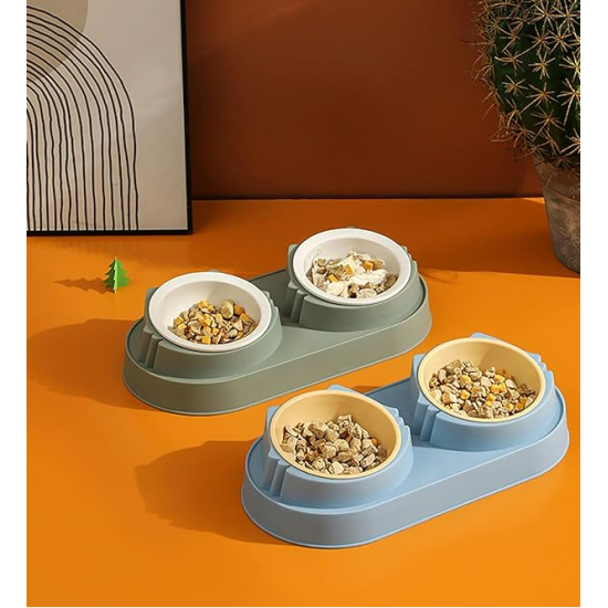 Mikopet Çift Bölmeli Mama ve Su Kabı Mikopet Çift Bölmeli Mama ve Su Kabı