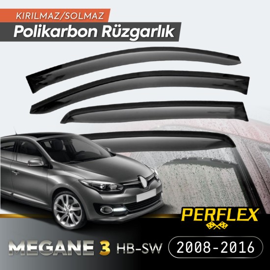 Renault Megane 3 HB-SW 2008-2016 Cam Rüzgarlığı V2 Mugen Renault Megane 3 HB-SW 2008-2016 Cam Rüzgarlığı V2 Mugen