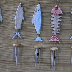 Ahşap Balıklı Metal Çan