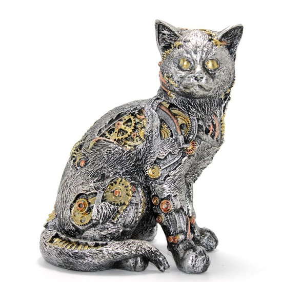 Steampunk Polyester Kedi Figürü Model 1 Steampunk Polyester Kedi Figürü Model 1