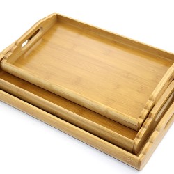 3'lü Bambu Tepsi Model 4