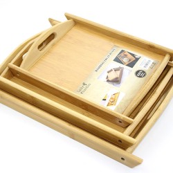 3'lü Bambu Tepsi Model 1
