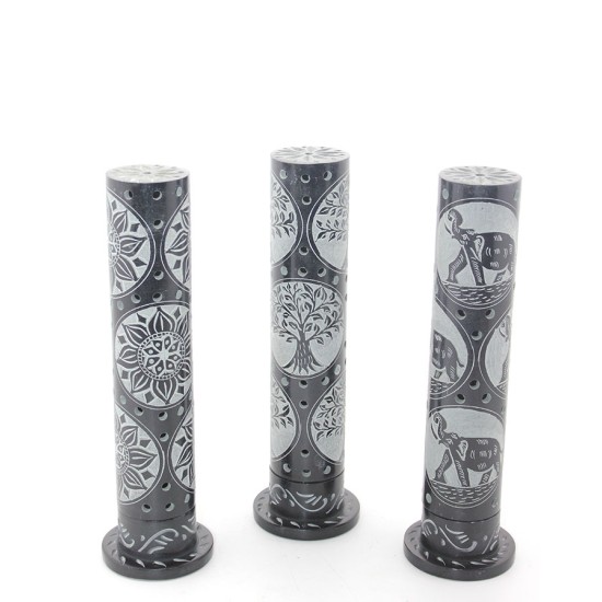 Obsidian Taşı İşlemeli Kule Tütsülük Model 2 Obsidian Taşı İşlemeli Kule Tütsülük Model 2