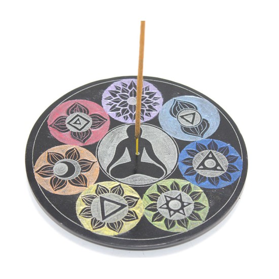 Obsidian Taşı 7 Çakra (Chakra) Tasarımı Tütsülük Obsidian Taşı 7 Çakra (Chakra) Tasarımı Tütsülük