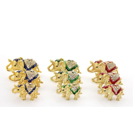 Swarovski Taşlı 3'lü Fil Figürü Model 1 Swarovski Taşlı 3'lü Fil Figürü Model 1