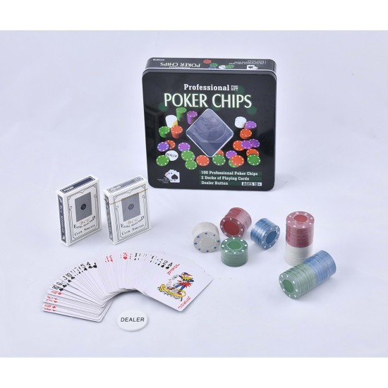 Poker Oyunu 100 Chip Ve 2 Adet İskambil Kağıt Setine Sahip Poker Oyunu No 1 Poker Oyunu 100 Chip Ve 2 Adet İskambil Kağıt Setine Sahip Poker Oyunu No 1