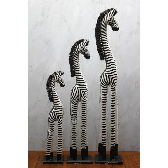 Ahşap 3'lü Zebra Figürü Ahşap 3'lü Zebra Figürü