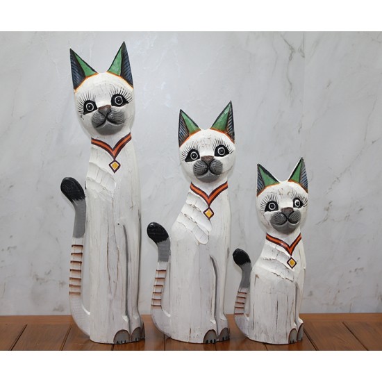 Ahşap 3'lü Kedi Seti 50 Cm Ahşap 3'lü Kedi Seti 50 Cm
