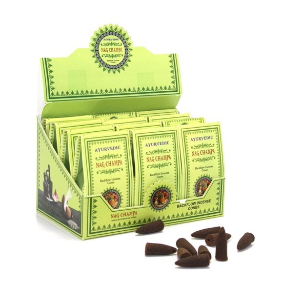 Ayurvedic Konik (Geri Akış) Tütsü Nag Champa Aromalı Ayurvedic Konik (Geri Akış) Tütsü Nag Champa Aromalı
