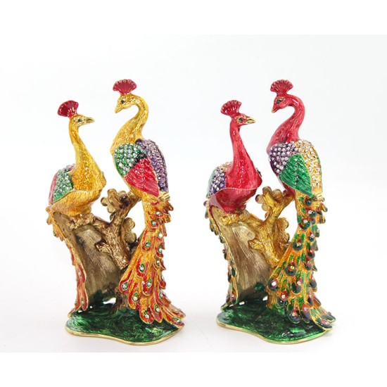 Swarovski Taşlı Tavuskuşu Figürü Swarovski Taşlı Tavuskuşu Figürü
