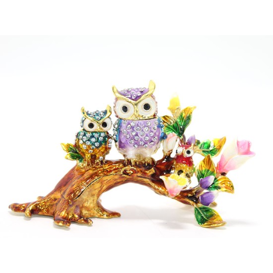 Swarovski Dal Üstünde 3'lü Baykuş Swarovski Dal Üstünde 3'lü Baykuş