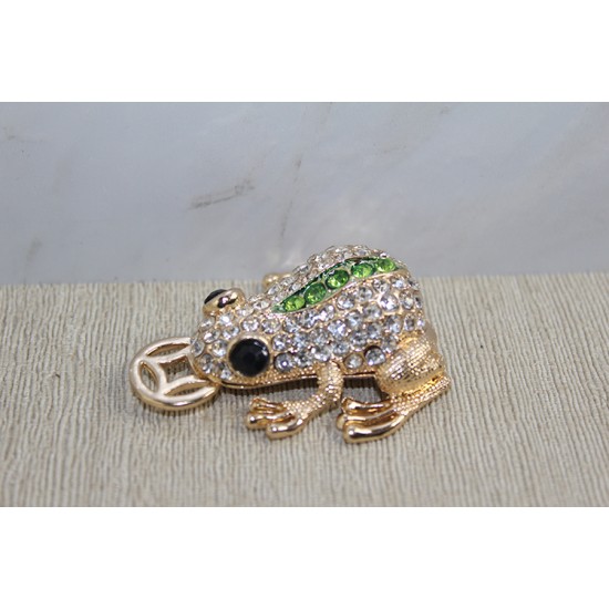 Swarovski Taşlı Minik Figür - Kurbağa Swarovski Taşlı Minik Figür - Kurbağa