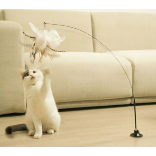Vantuzlu Tüylü Zilli Kedi Oyun Oltası Vantuzlu Tüylü Zilli Kedi Oyun Oltası