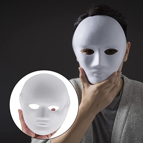 Beyaz Renk Boyanabilir Anonim Tam Yüz Cosplay Maske 24x18 cm Beyaz Renk Boyanabilir Anonim Tam Yüz Cosplay Maske 24x18 cm
