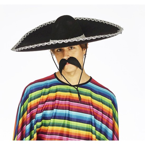 Sombrero Meksika Şapkası Gümüş Şeritli Yetişkin Boy Sombrero Meksika Şapkası Gümüş Şeritli Yetişkin Boy