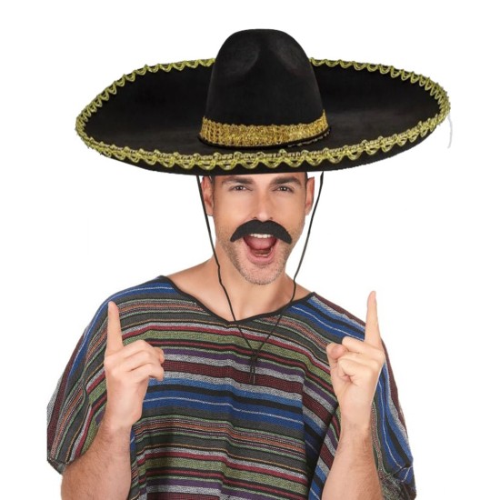 Sombrero Meksika Şapkası Altın Şeritli Yetişkin Boy Sombrero Meksika Şapkası Altın Şeritli Yetişkin Boy