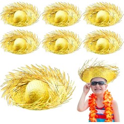 Tropikal Parti Sarı Hasır Hawaii Şapkası
