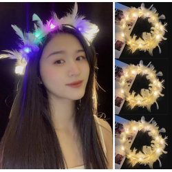 Led Işıklı RGB 3 Fonksiyonlu Otrişli Parti Tacı Renkli