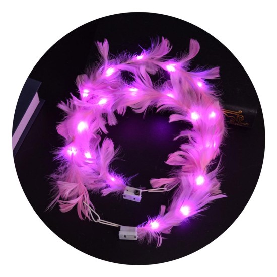 Led Işıklı RGB 3 Fonksiyonlu Otrişli Parti Tacı Pembe Renk Led Işıklı RGB 3 Fonksiyonlu Otrişli Parti Tacı Pembe Renk