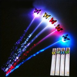 Led Fiber Optik Işıklı Kelebek Saç Klipsi