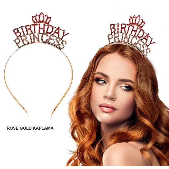 Birthday Princess Kristal Taç – Rose Gold Kaplama Birthday Princess Kristal Taç – Rose Gold Kaplama