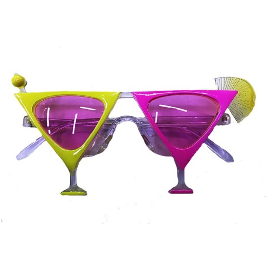 Sarı Pembe Renk Martini Parti Gözlüğü Sarı Pembe Renk Martini Parti Gözlüğü