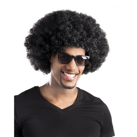 Siyah Renk Kıvırcık Afro Bonus Parti Peruğu Siyah Renk Kıvırcık Afro Bonus Parti Peruğu