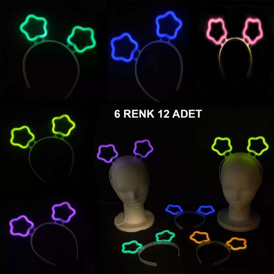 Glow Stick Karanlıkta Yanan Fosforlu Yıldız Taç 12 Adet Glow Stick Karanlıkta Yanan Fosforlu Yıldız Taç 12 Adet