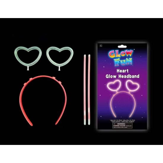 Glow Stick Karanlıkta Yanan Fosforlu Kalp Taç 12 Adet Glow Stick Karanlıkta Yanan Fosforlu Kalp Taç 12 Adet