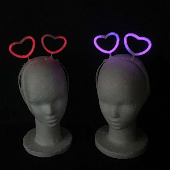 Glow Stick Karanlıkta Yanan Fosforlu Kalp Taç 12 Adet Glow Stick Karanlıkta Yanan Fosforlu Kalp Taç 12 Adet