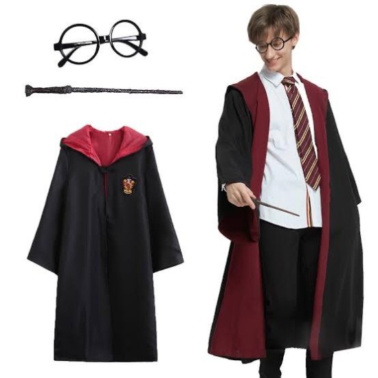 Harry Potter Gryffindor Kapşonlu Çocuk Kostüm Seti 11-12 Yaş Harry Potter Gryffindor Kapşonlu Çocuk Kostüm Seti 11-12 Yaş