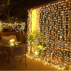 2x2 Metre Perde Led Sarı Işık