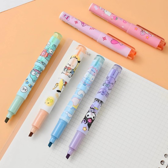6'lı Fosforlu Kalem Seti - Hello Kitty Kuromi ve Arkadaşları