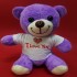 Mor I Love You Tişörtlü Peluş Ayıcık