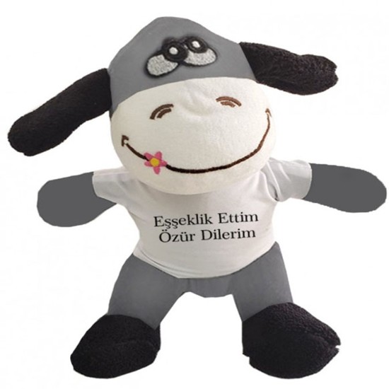 Oyuncak Peluş Eşeklik Ettim Tişörtlü Eşek Oyuncak Peluş Eşeklik Ettim Tişörtlü Eşek