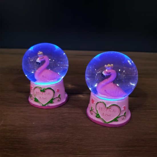 Mini Işıklı Flamingo Kar Küresi Mini Işıklı Flamingo Kar Küresi
