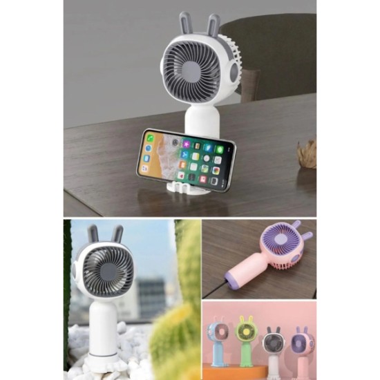 Telefon Tutuculu Şarjlı Mini El Fanı Telefon Tutuculu Şarjlı Mini El Fanı