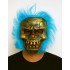 Wild Skull - Bakır Kafatası Turkuaz Saçlı İskelet Maske