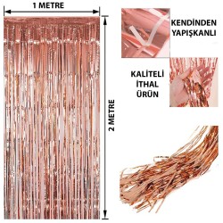 Rose Gold Püsküllü Kapı Perdesi