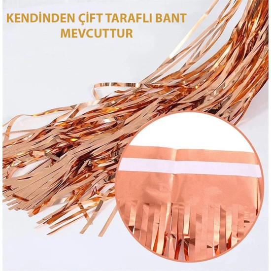Rose Gold Püsküllü Kapı Perdesi Rose Gold Püsküllü Kapı Perdesi