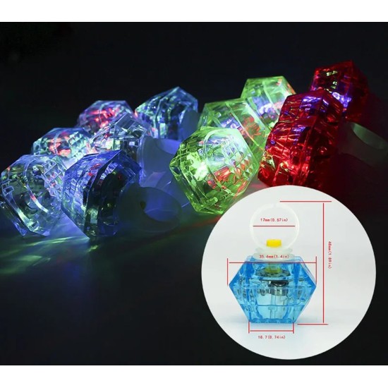 6'lı Kristal LED Parti Yüzük Seti
