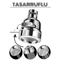 Engithalat 3 Fonksiyonlu Tasarruflu Musluk Başlığı Krom