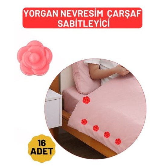 ModaCar Yorgan Çarşaf Kılıf Sabitleyici 16 Adet Çiçek Model ModaCar Yorgan Çarşaf Kılıf Sabitleyici 16 Adet Çiçek Model