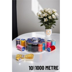 Engithalat 10 Renk 1000 Mt Kutulu Mezuralı Dikiş İpliği Seti