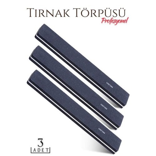 ModaCar Manikür Pedikür Tırnak Törpüsü 100/180 Grid Profesyonel 3 Adet ModaCar Manikür Pedikür Tırnak Törpüsü 100/180 Grid Profesyonel 3 Adet