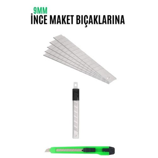 ModaCar Maket Bıçak Yedeği 10 Adet 9 mm Küçük Boy için ModaCar Maket Bıçak Yedeği 10 Adet 9 mm Küçük Boy için