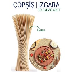 Engithalat Izgara Çöp Şiş Çubukları 30 cm Bambu 120 Adet